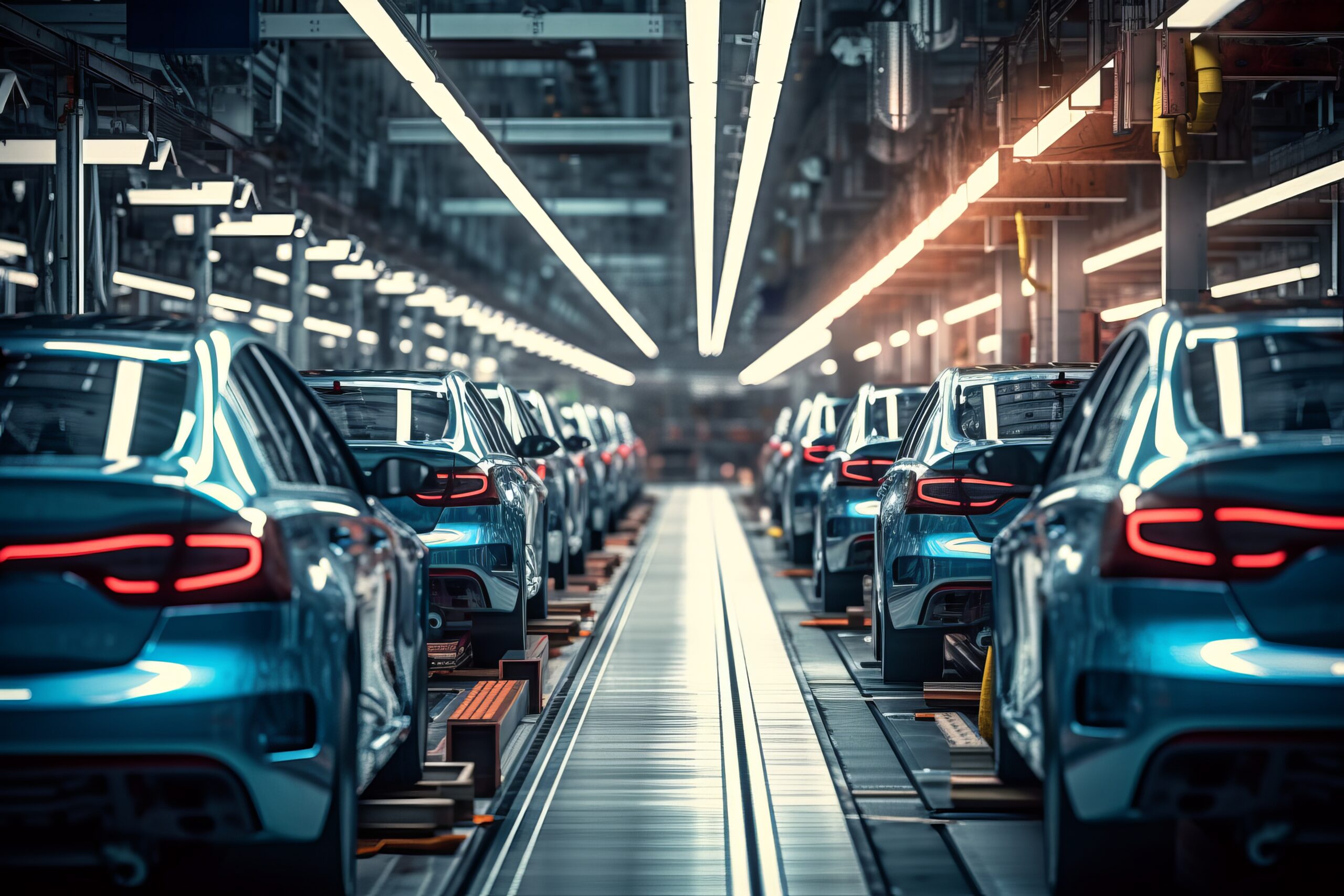 Modern Car Factory Assembly Line